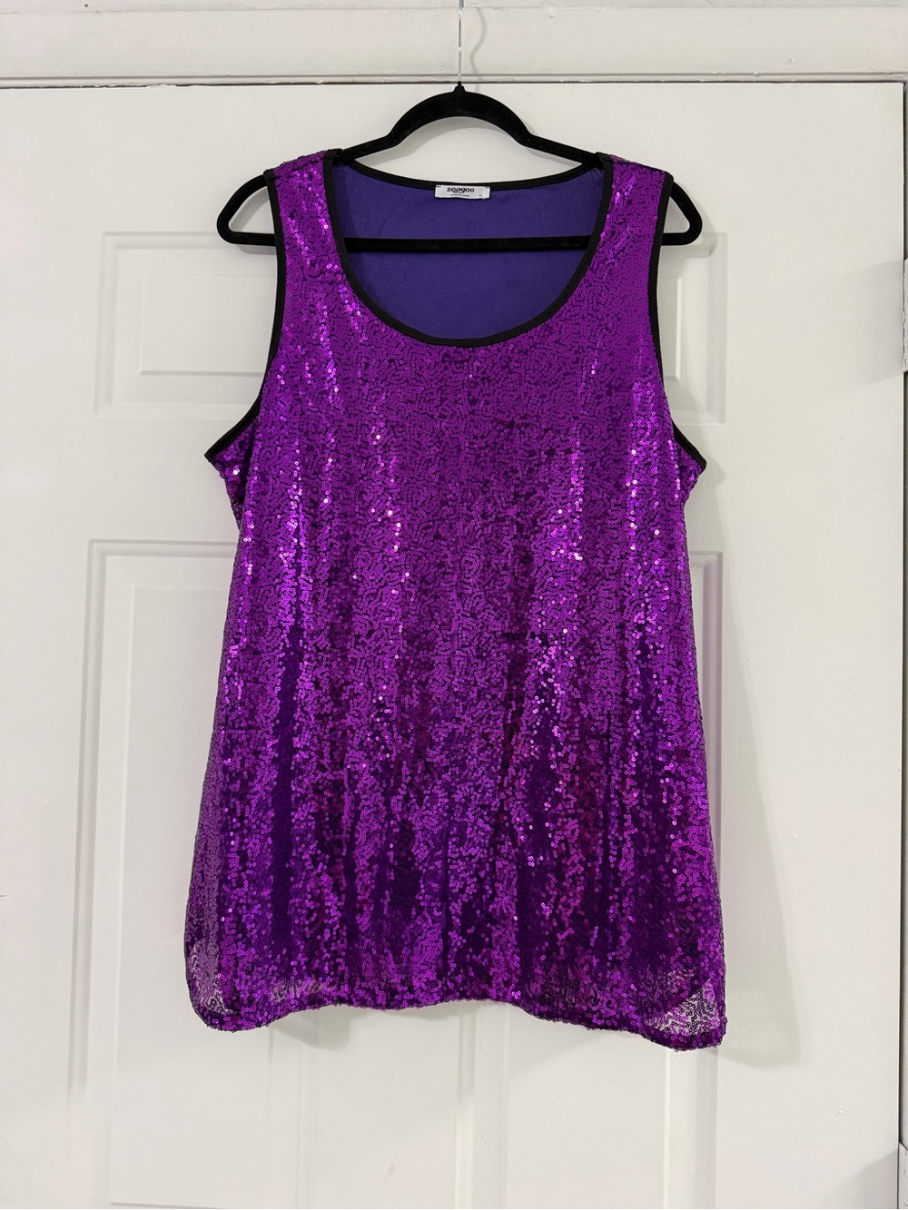 zeagoo Purple Sequin Tank Top